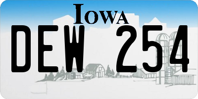 IA license plate DEW254