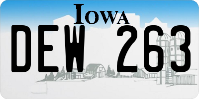 IA license plate DEW263