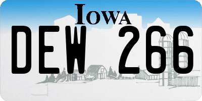 IA license plate DEW266