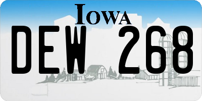 IA license plate DEW268