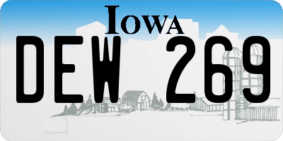 IA license plate DEW269