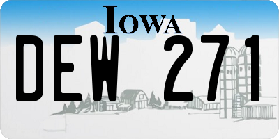 IA license plate DEW271