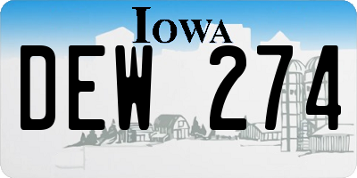 IA license plate DEW274