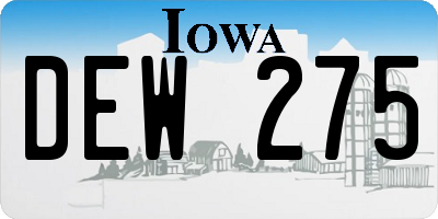 IA license plate DEW275