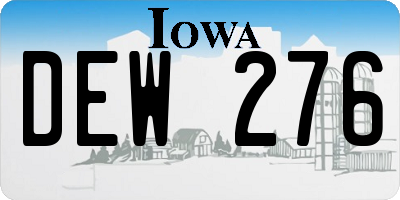 IA license plate DEW276