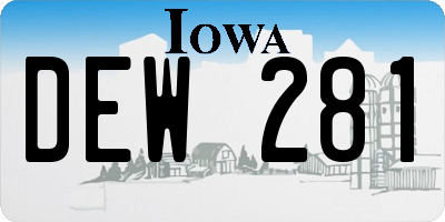 IA license plate DEW281