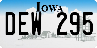 IA license plate DEW295