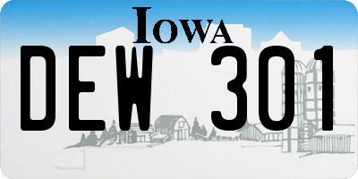 IA license plate DEW301