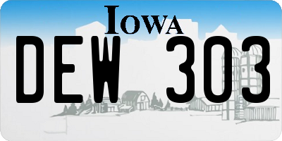 IA license plate DEW303