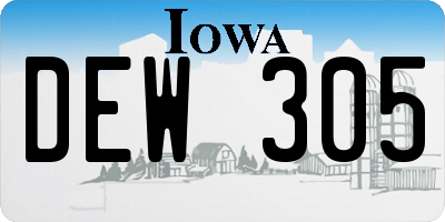 IA license plate DEW305