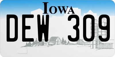 IA license plate DEW309