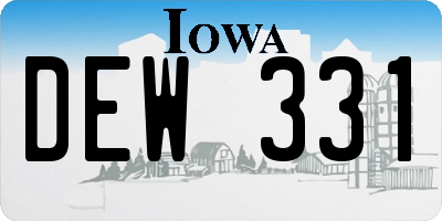 IA license plate DEW331