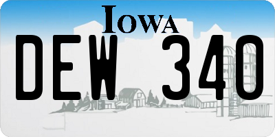 IA license plate DEW340