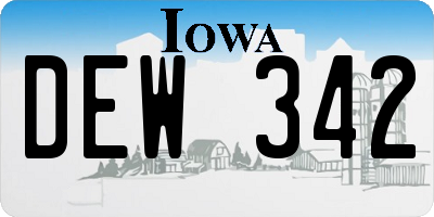IA license plate DEW342