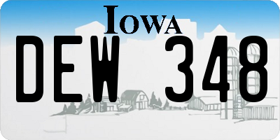 IA license plate DEW348
