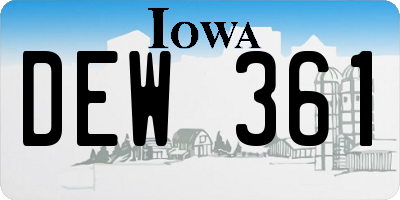 IA license plate DEW361
