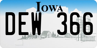 IA license plate DEW366