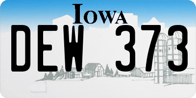 IA license plate DEW373