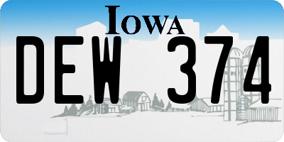 IA license plate DEW374