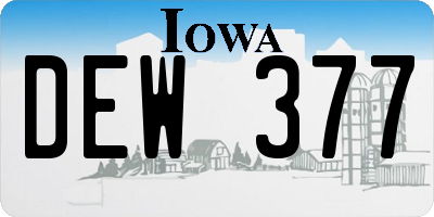 IA license plate DEW377