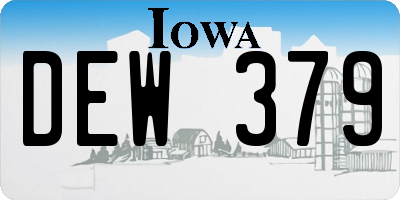 IA license plate DEW379
