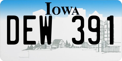 IA license plate DEW391
