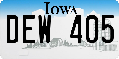 IA license plate DEW405