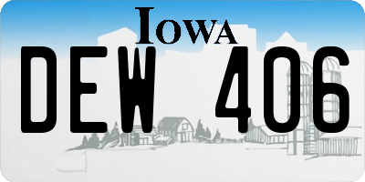 IA license plate DEW406