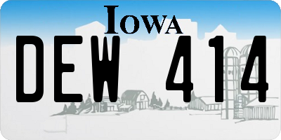 IA license plate DEW414