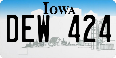 IA license plate DEW424