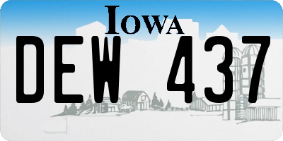 IA license plate DEW437