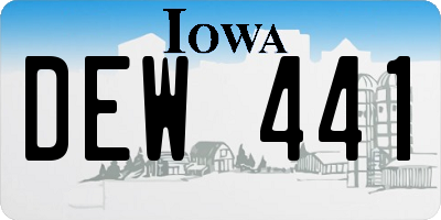 IA license plate DEW441