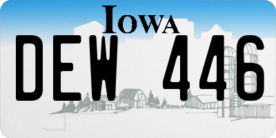 IA license plate DEW446