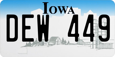 IA license plate DEW449