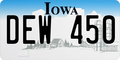 IA license plate DEW450