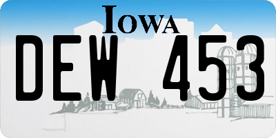 IA license plate DEW453