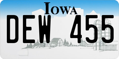 IA license plate DEW455