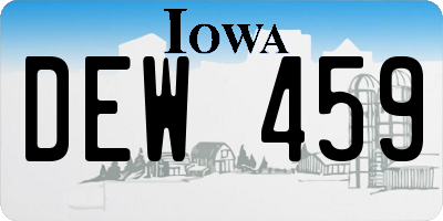 IA license plate DEW459