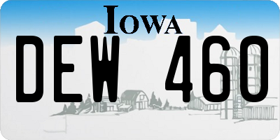 IA license plate DEW460