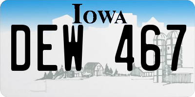 IA license plate DEW467