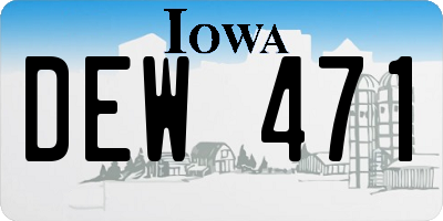 IA license plate DEW471