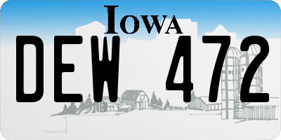 IA license plate DEW472