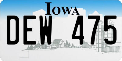 IA license plate DEW475