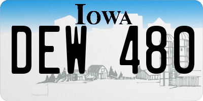 IA license plate DEW480