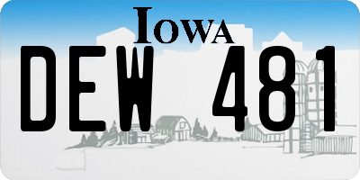 IA license plate DEW481
