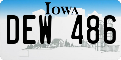 IA license plate DEW486