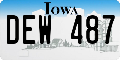 IA license plate DEW487