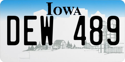 IA license plate DEW489