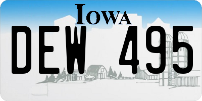 IA license plate DEW495