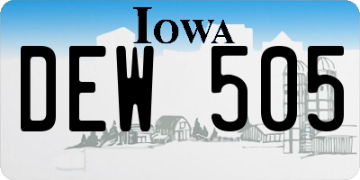 IA license plate DEW505